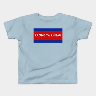 Krong Ta Khmau City in Cambodian Flag Colors Kids T-Shirt